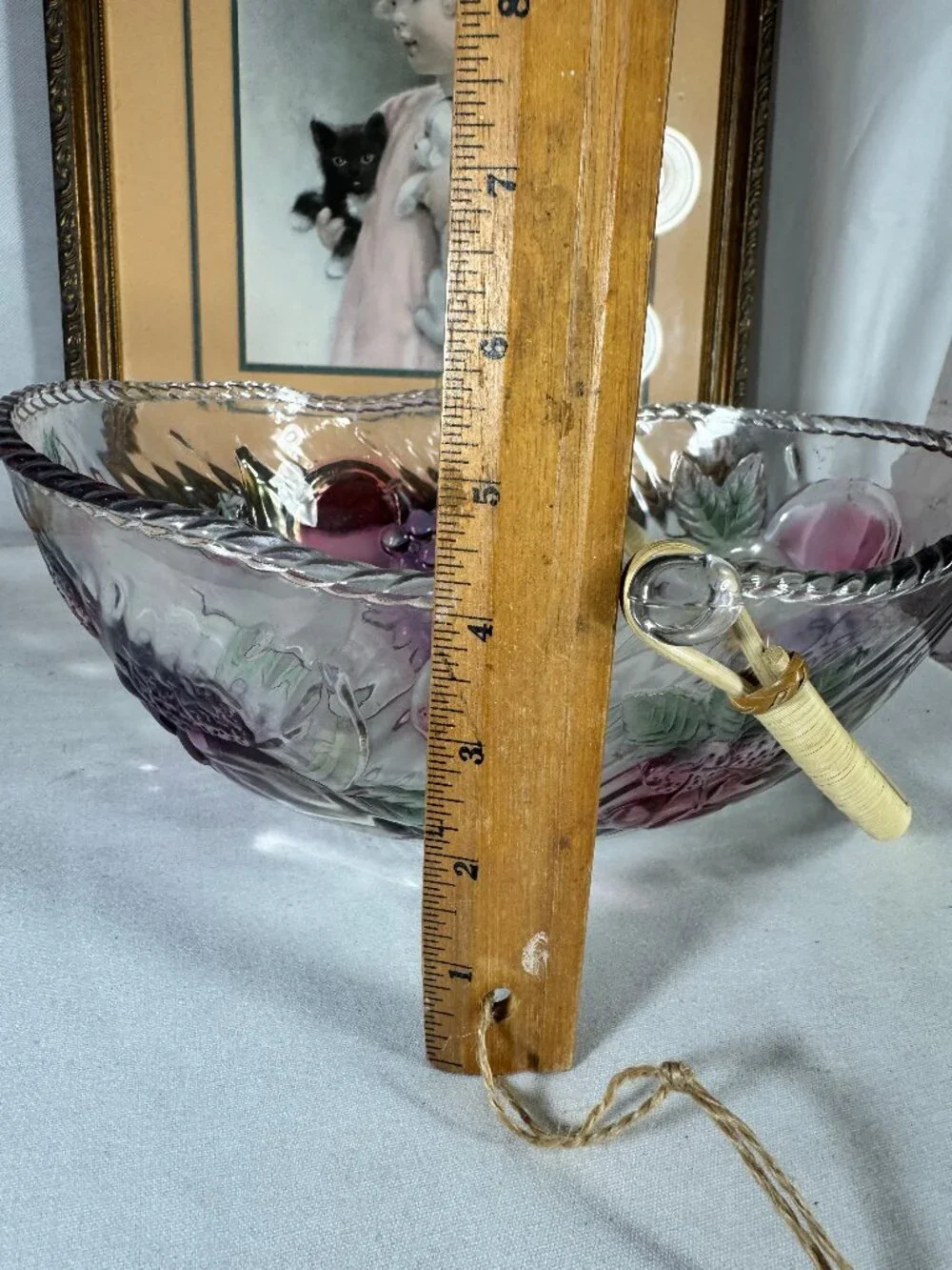 Vintage elegant stylish oval  glass fruit bowl, basket